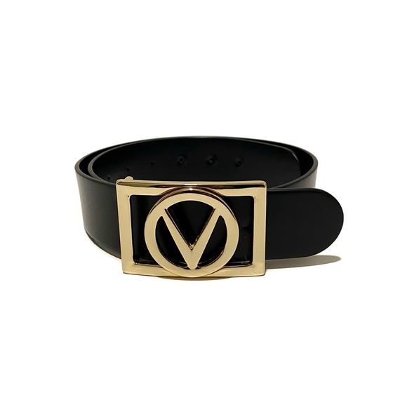 Valentino Accessories Valentino Black Dolly Gold Vlogo Buckle Leather Belt Nwt Poshmark